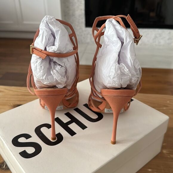 SCHUTZ Orange Cage Heels - Picture 4 of 6